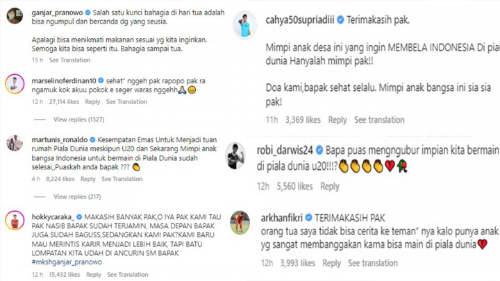 Ganjar Pranowo Diserbu Pemain Timnas U-20 usai Piala Dunia di Indonesia Batal