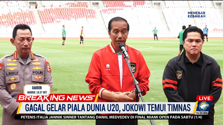Temui Pemain Timnas U-20 di GBK, Jokowi Berikan Semangat