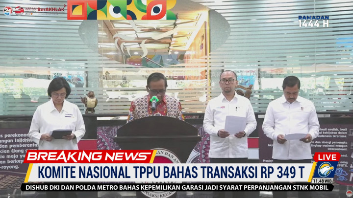 Komite TPPU Bakal Bentuk Satgas untuk Usut Transaksi Janggal Rp349 Triliun