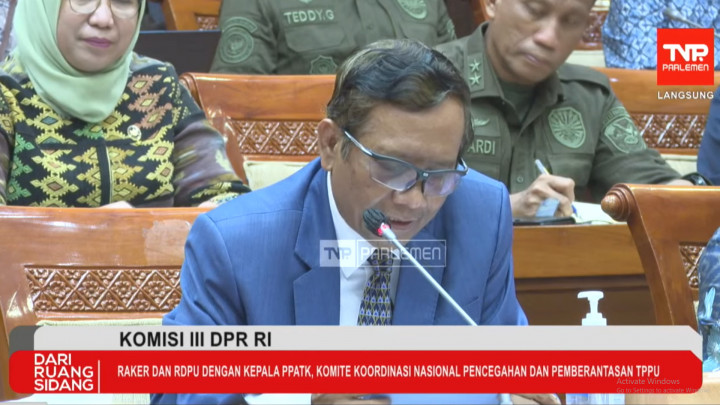 Rapat Bersama DPR, Mahfud MD Pastikan Tak Ada Perbedaan Data dengan Kemenkeu