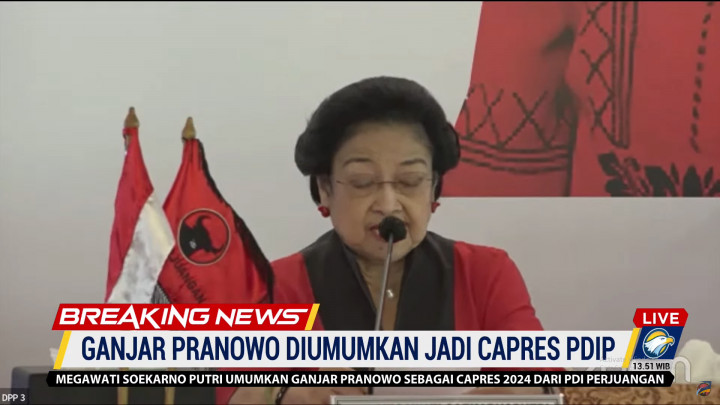 Megawati Umumkan Ganjar Pranowo Jadi Capres PDIP