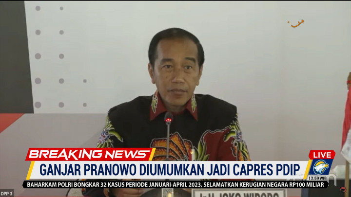 Hargai Keputusan Megawati, Jokowi Harap Ganjar Lanjutkan Program Pembangunan