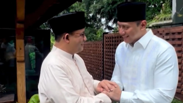 Rayakan Idulfitri, Begini Momen AHY Silaturahmi ke Rumah Anies Baswedan