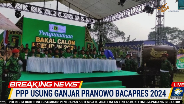 PPP Resmi Usung Ganjar Pranowo Jadi Capres 2024