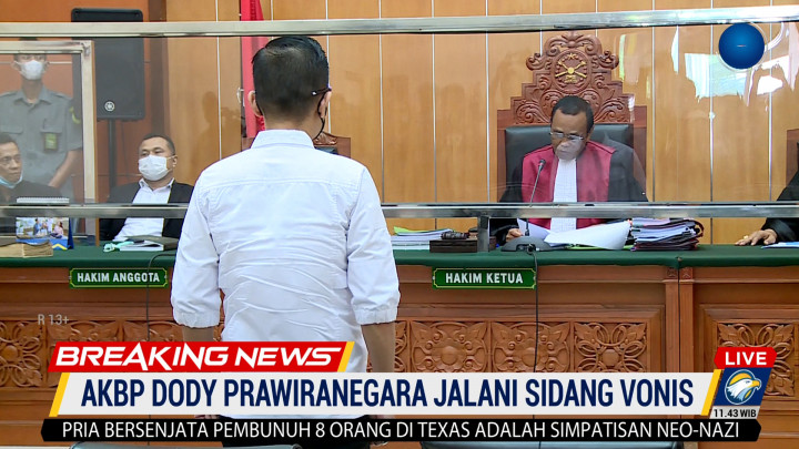 Tok! AKBP Dody Prawiranegara Divonis 17 Tahun Penjara