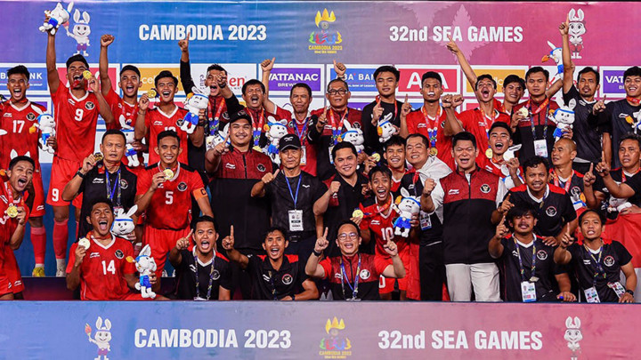 Senyum Bahagia Timnas Indonesia Raih Emas di SEA Games 2023