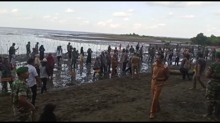 Cegah Abrasi, TNI-Polri Tanam 1200 Bibit Pohon Mangrove di Sulsel