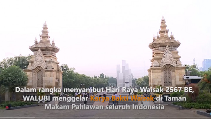 Jelang Waisak, WALUBI Gelar Karya Bakti di Taman Makam Pahlawan