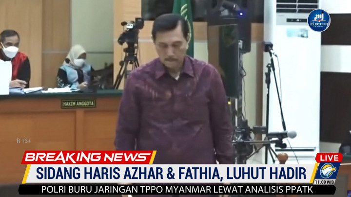 Luhut Hadiri Sidang Haris Azhar dan Fatia di PN Jakarta Timur