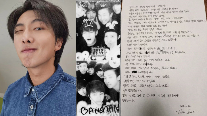 Mengharukan! Rayakan BTS 10 Tahun, RM Tulis Surat untuk ARMY