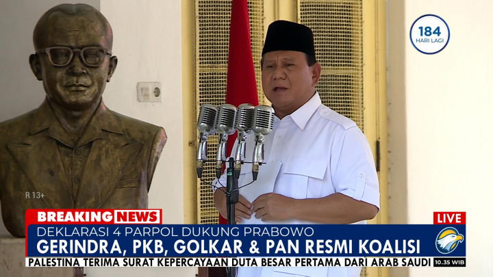 Golkar-PAN Gabung Koalisi Gerindra-PKB, Prabowo: Kita Tim Jokowi