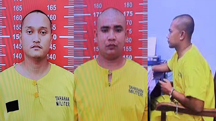 Potret 3 Oknum TNI Penganiaya Pemuda Aceh Menjalani Pemeriksaan