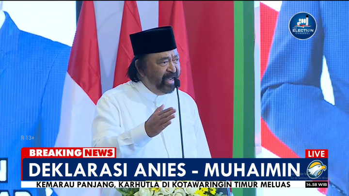 Deklarasi Anies-Cak Imin, Surya Paloh: Selamat Tinggal Politik Cebong-Kampret!