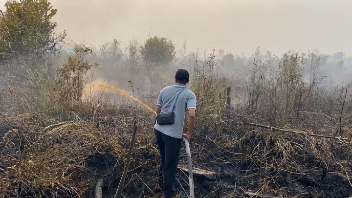Detik-detik Kepanikan Warga saat Karhutla di Palangka Raya Dekati Pemukiman