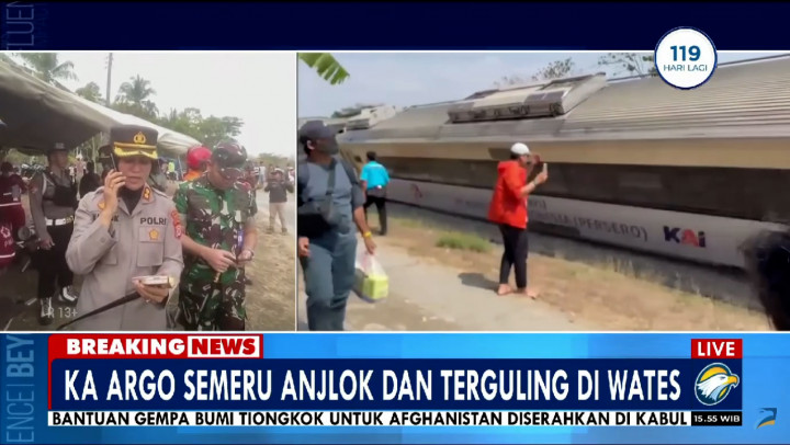 KA Argo Semeru Tergelincir, 33 Orang Alami Luka Ringan