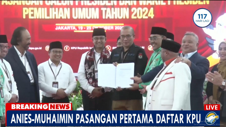 Penyerahan Dokumen Anies-Muhaimin kepada KPU