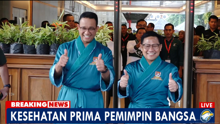 Acungkan Jempol, Anies-Muhaimin Siap Jalani Rangkaian Tes Kesehatan di RSPAD