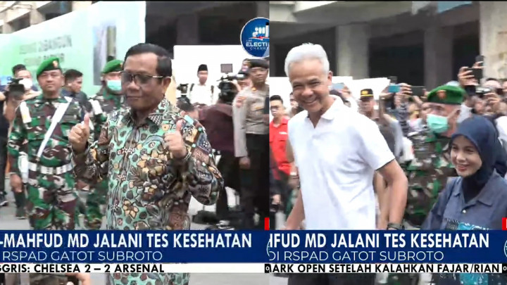 Pasangan Ganjar Pranowo-Mahfud MD Tiba di RSPAD