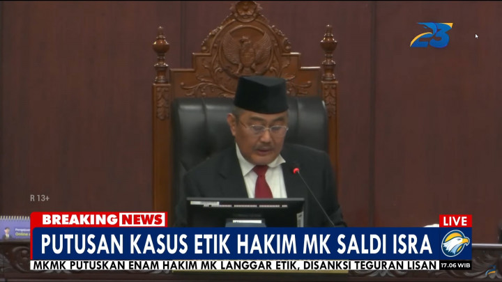 Putusan MKMK: Saldi Isra Tak Terbukti Langgar Kode Etik Soal Dissenting Opinion