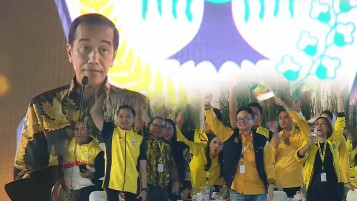 Jokowi Berulang Kali Sapa Kader di Bawah 40 Tahun Saat Menghadiri HUT ke-59 Partai Golkar