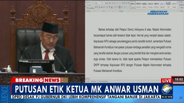 MKMK Putuskan Dalil Pelapor Denny Indrayana Tidak Tepat