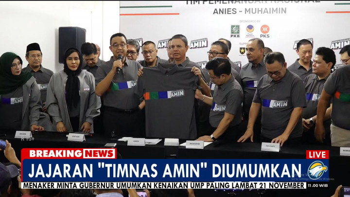 Daftar Lengkap Tim Pemenangan Pasangan Anies-Cak Imin