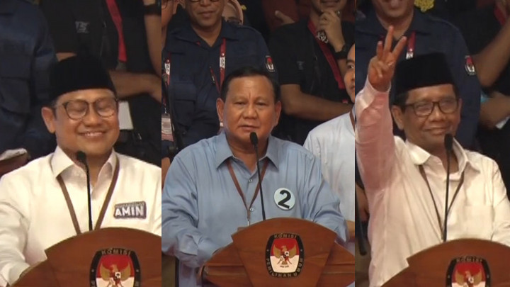 Kompilasi Pantun Muhaimin Iskandar, Prabowo Subianto dan Mahfud MD di KPU