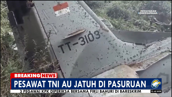 Penampakan Pesawat TNI AU Jatuh di Pasuruan