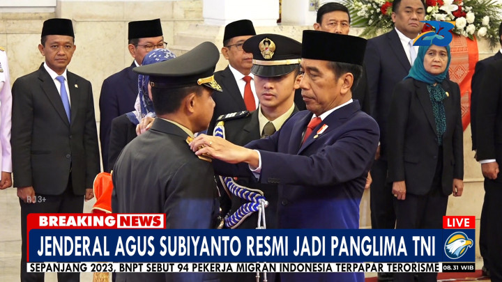 Momen Presiden Joko Widodo Lantik Agus Subiyanto Jadi Panglima TNI