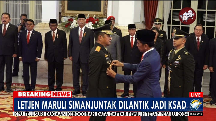 Presiden Jokowi Lantik Maruli Simanjuntak Jadi KSAD