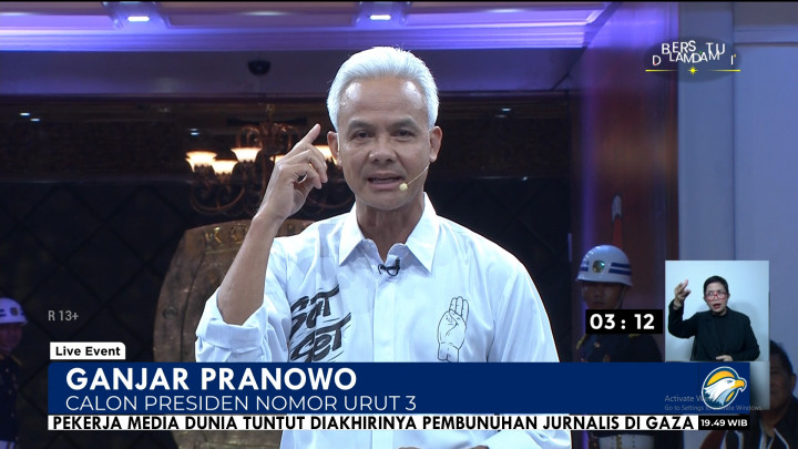 Visi Misi Debat Perdana, Ganjar Bicara soal Kesetaraan di Indonesia