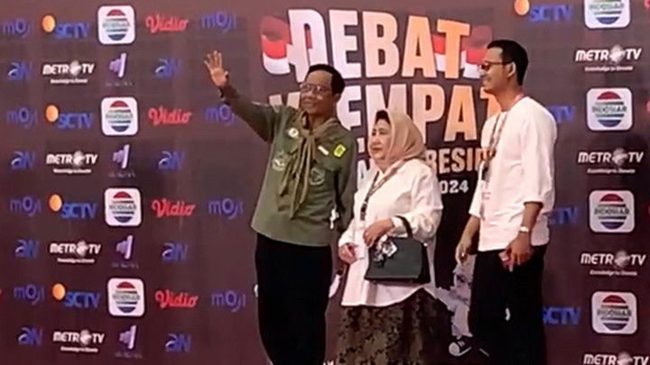 Momen Red Carpet Mahfud MD Jelang Debat Keempat Pilpres 2024