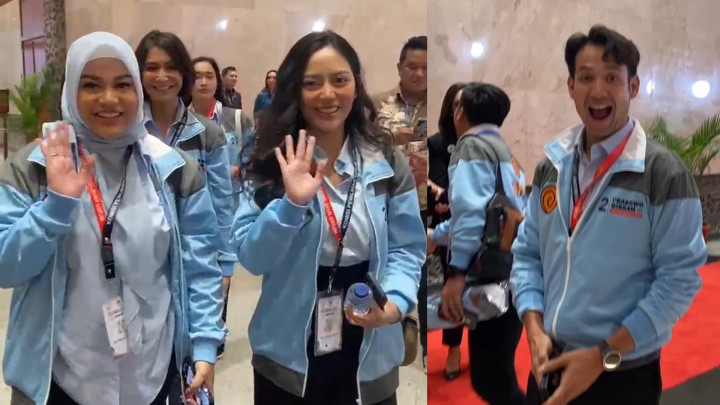 Rombongan Artis dan Influencer Datang di Debat Cawapres