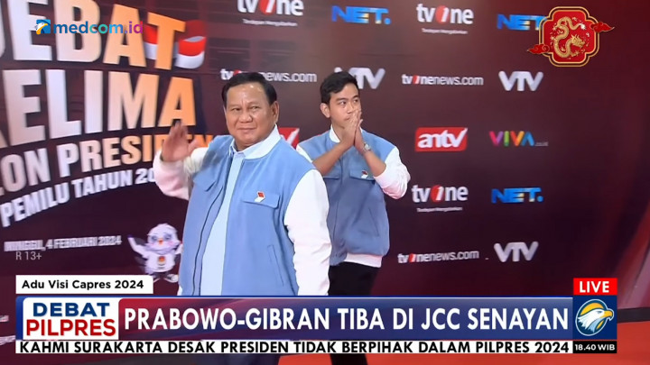 Prabowo-Gibran Tiba di JCC Jelang Debat Kelima Pilpres 2024