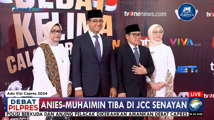 Anies-Muhaimin Tiba di JCC Jelang Debat Kelima Pilpres 2024