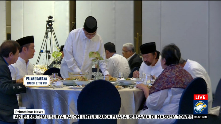 Momen Anies & Surya Paloh Buka Puasa Bersama di NasDem Tower Jakarta