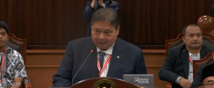Keterangan Menko Perekonomian Airlangga Hartarto di Sidang Sengketa Pilpres