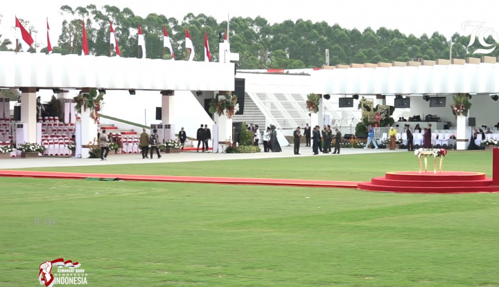 Suasana Jelang Upacara HUT ke-79 RI di IKN Nusantara