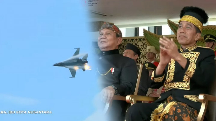 Perdana! Aksi Fly Pass Pesawat Tempur TNI AU Dalam Peringatan HUT Ke-79 RI di IKN