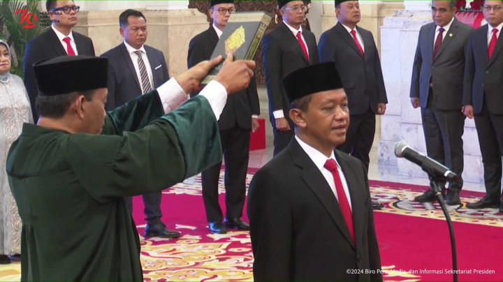 Bahlil Lahadalia Dilantik Sebagai Menteri ESDM RI