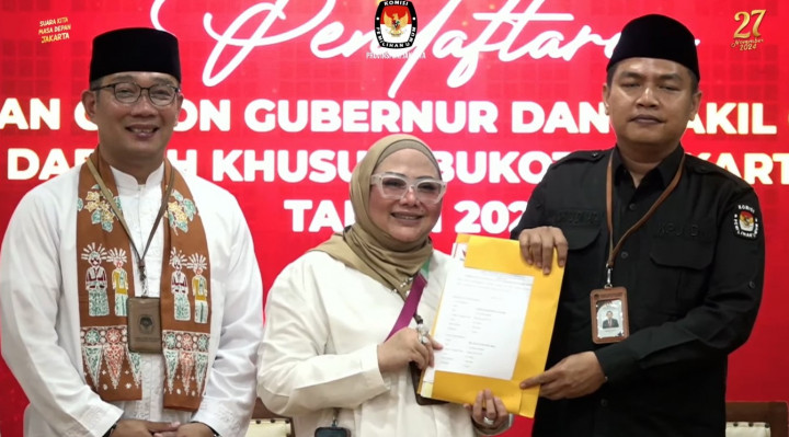 Ridwan Kamil-Suswono Serahkan Dokumen Pendaftaran ke KPU Jakarta