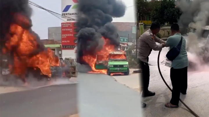 Bikin Panik! Mobil Terbakar saat Antre di SPBU Lampung Timur
