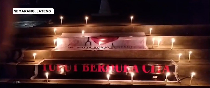 Mahasiswa PPDS Undip Gelar Aksi 1000 Lilin untuk Dokter Aulia Risma