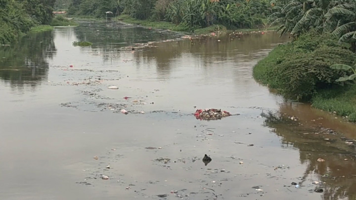 Viral! Sampah Banjiri Permukaan Sungai Cikarang Bekasi Laut