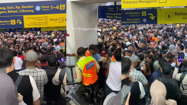 Bak Lautan Manusia, Stasiun Manggarai Dipadati Warga Menuju Monas