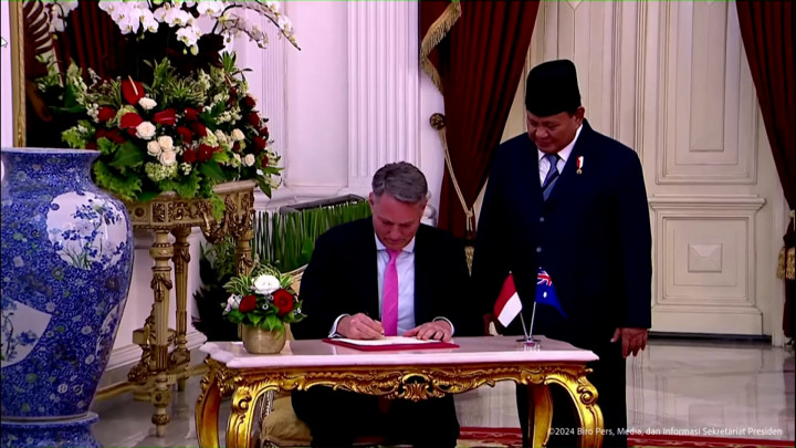Momen Pertemuan Presiden Prabowo dan Wakil PM Australia di Istana Merdeka