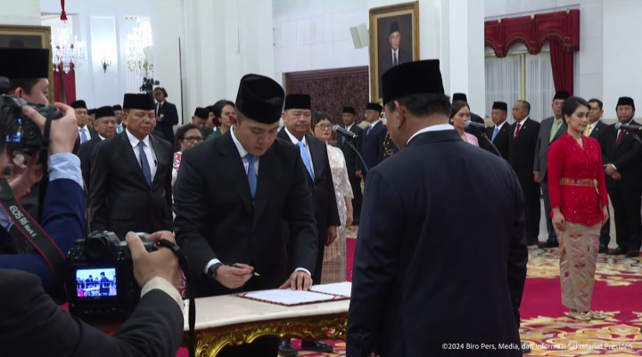 Penandatangan Berita Acara Pelantikan Wakil Menteri Kabinet Merah Putih 2024-2029