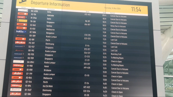41 Penerbangan di Bandara Ngurah Rai Dibatalkan, Dampak Erupsi Gunung Lewotobi