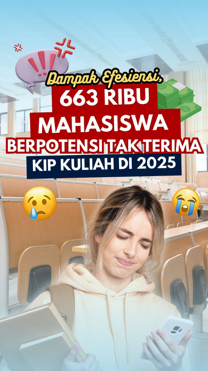 Dampak Efesiensi, 663 Ribu Mahasiswa Berpotensi Tak Terima KIP Kuliah di 2025