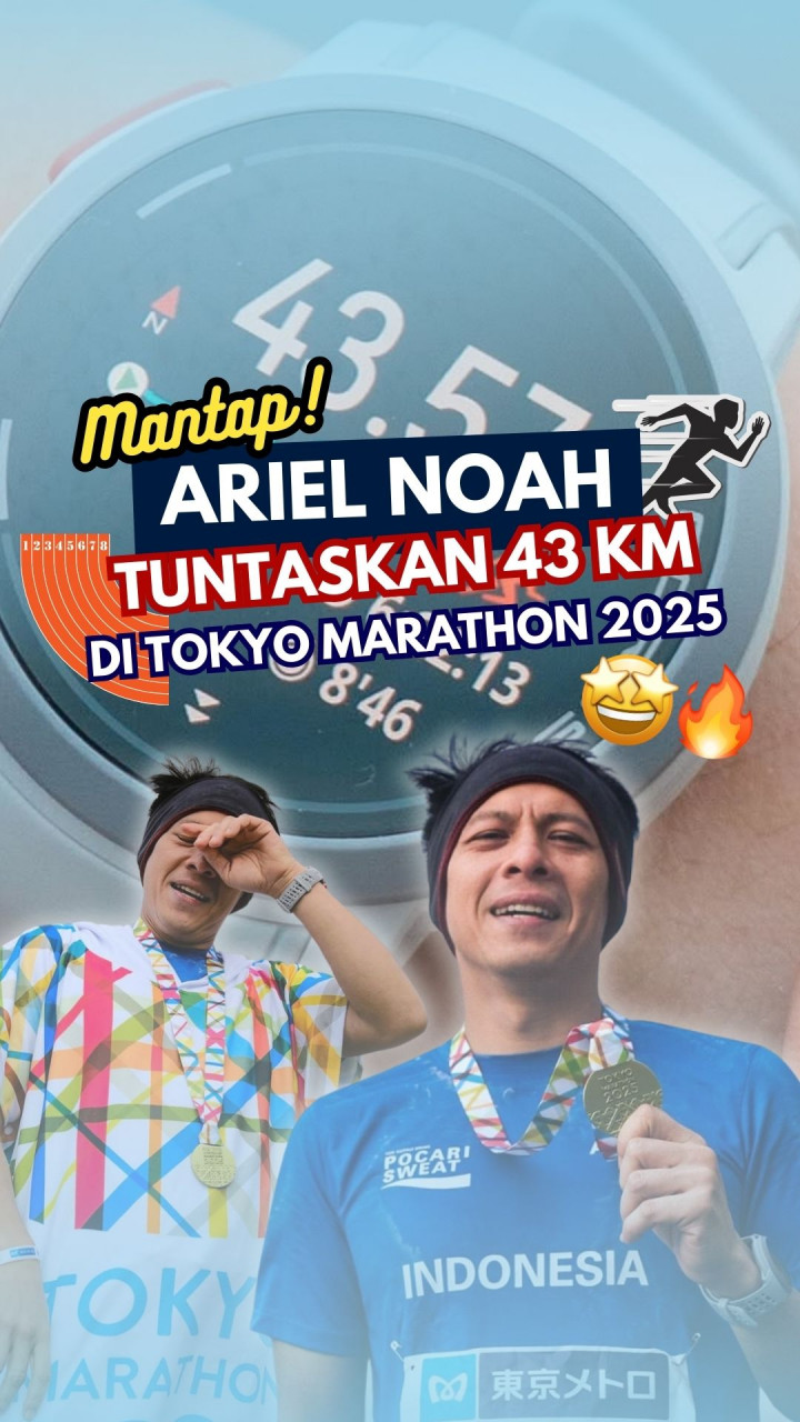 Mantap! Ariel NOAH Tuntaskan 43 Km di Tokyo Marathon 2025